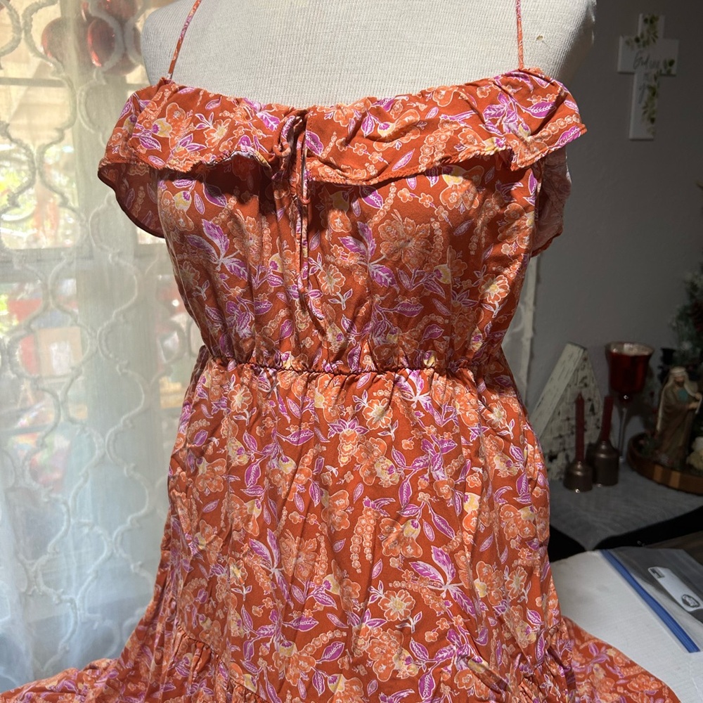 J. Crew Orange Floral Maxi Dress - Picture 7 of 12